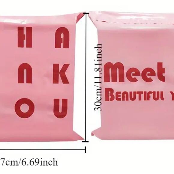 20 Durable Waterproof Poly Mailers w/ "Thank You" Heart Design 6.69x 11.8 ❤️ - Picture 2 of 5